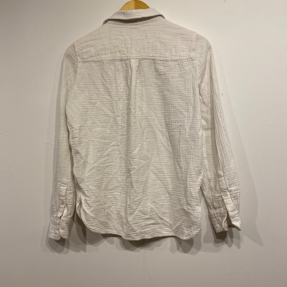 J.Crew Factory White Cotton Collared Soft and Cozy Button Down Size Small - Picture 3 of 3